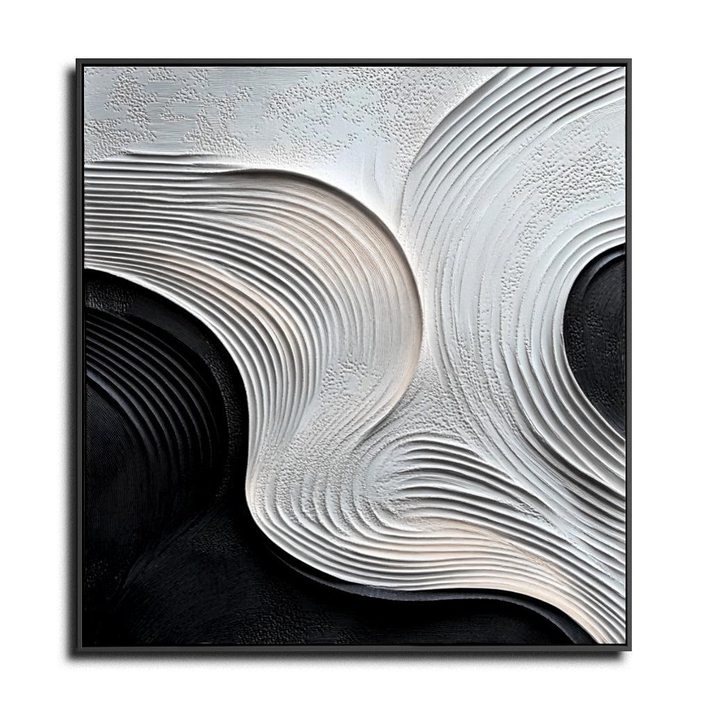 Waves of Serenity-The Three-Dimensional Flowing Ripple Oil Painting Wall Art of Minimalist Aesthetics