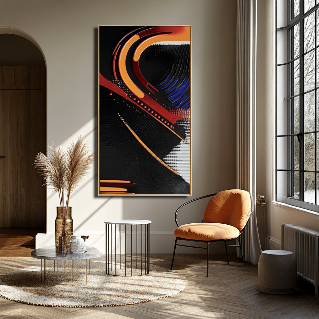 Dynamic Flow Abstract Canvas-Modern Living Room Abstract Oil Painting Wall Art With Dynamic Lines
