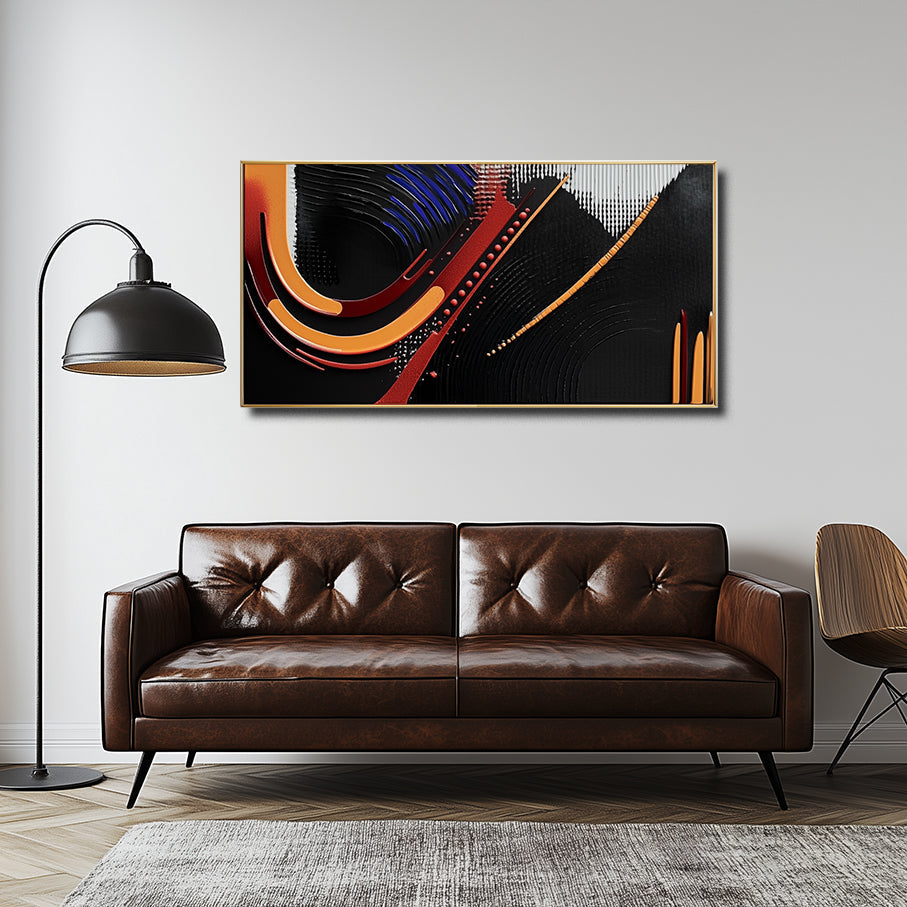 Dynamic Flow Abstract Canvas-Modern Living Room Abstract Oil Painting Wall Art With Dynamic Lines