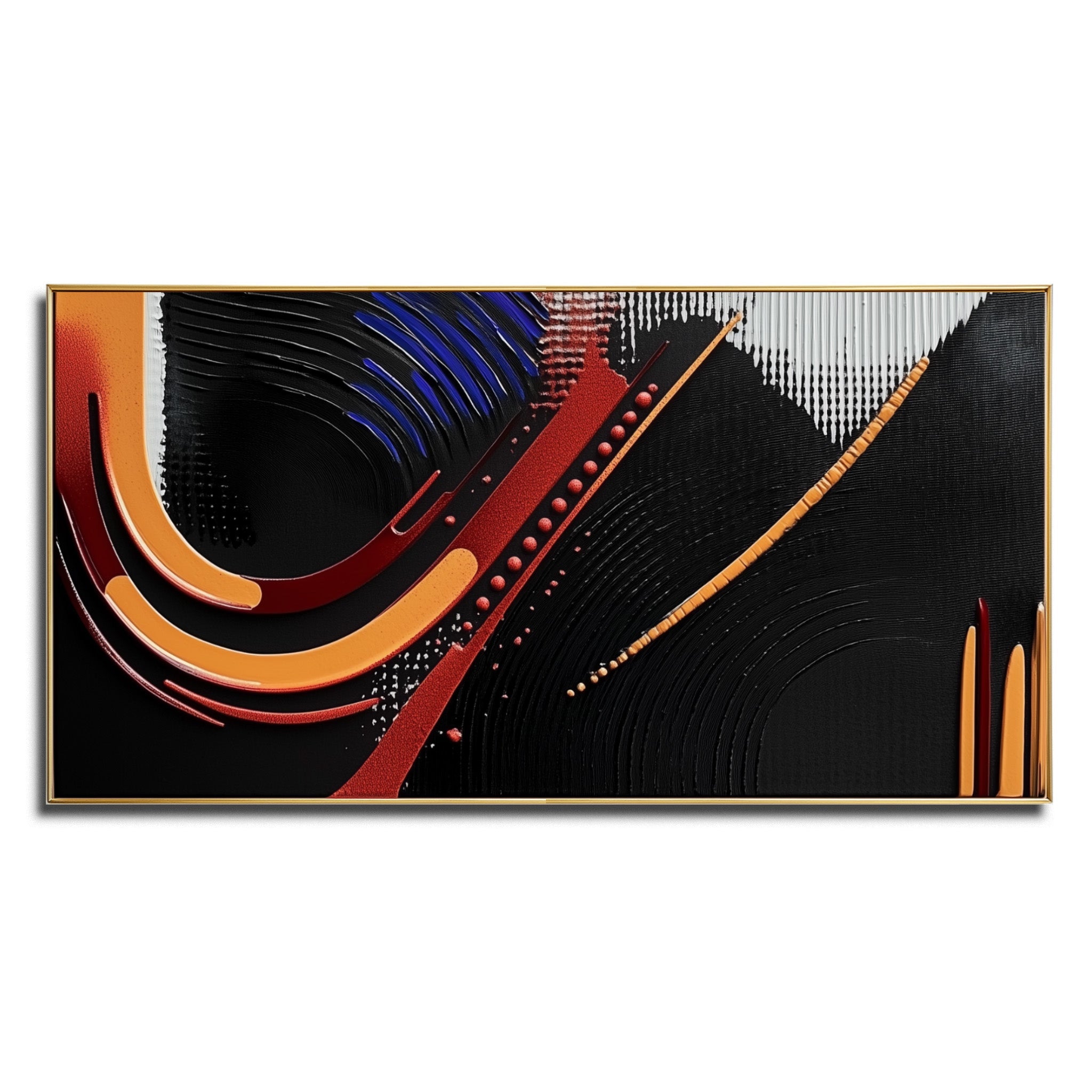 Dynamic Flow Abstract Canvas-Modern Living Room Abstract Oil Painting Wall Art With Dynamic Lines