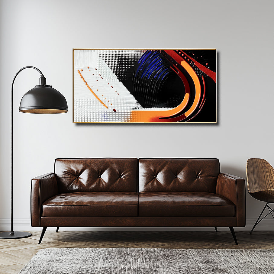 Modern Abstract Wall Art-Vibrant Color Horizontal Abstract Oil Painting Wall Art