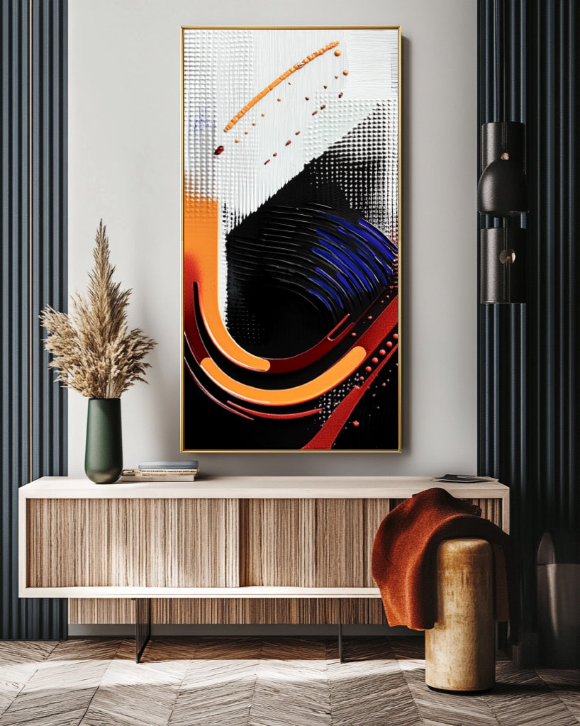 Modern Abstract Wall Art-Vibrant Color Horizontal Abstract Oil Painting Wall Art