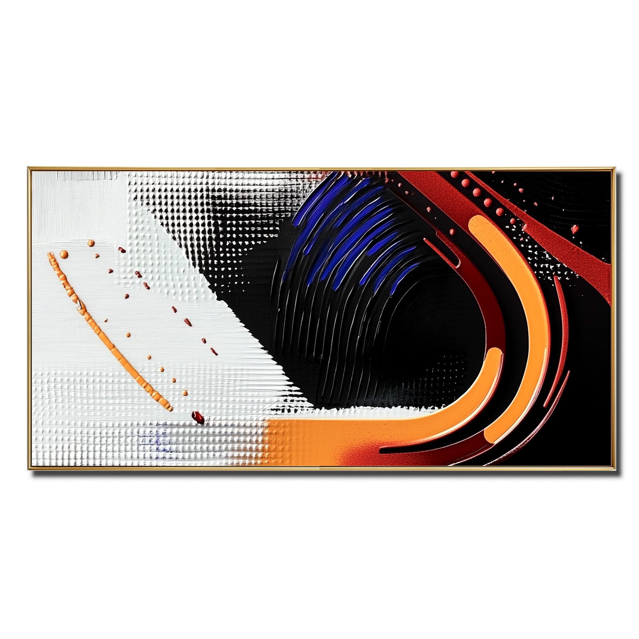 Modern Abstract Wall Art-Vibrant Color Horizontal Abstract Oil Painting Wall Art