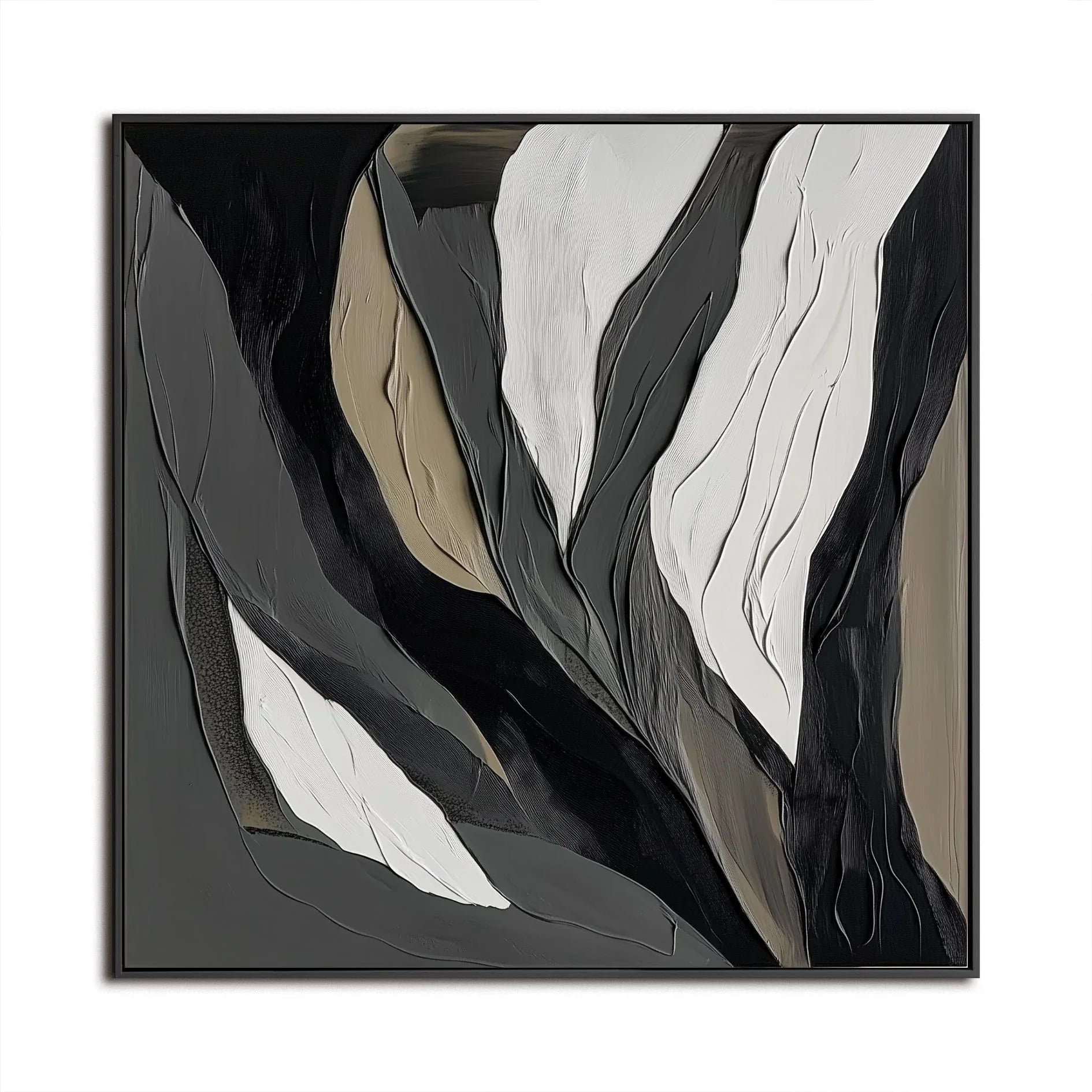 Shadows in Motion-Abstract Lines With Hand Drawn Texture, Oil Painting Wall Art - artextured