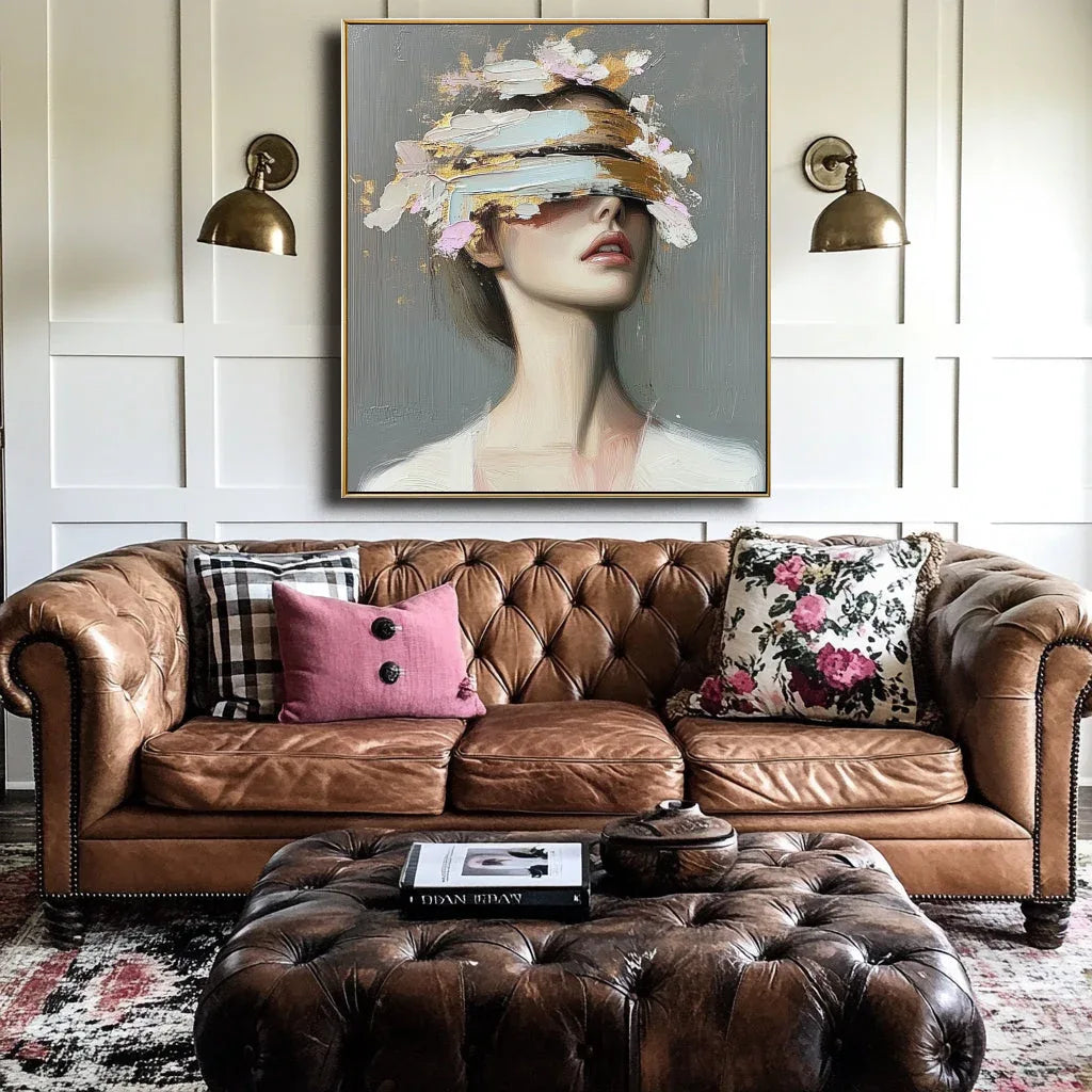 Veiled Vision – Modern Abstract Three-Dimensional Portrait Wall Art - artextured