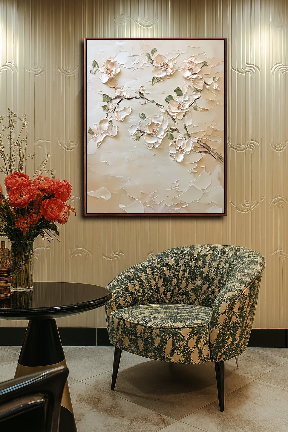 Golden Bloom Serenity Canvas