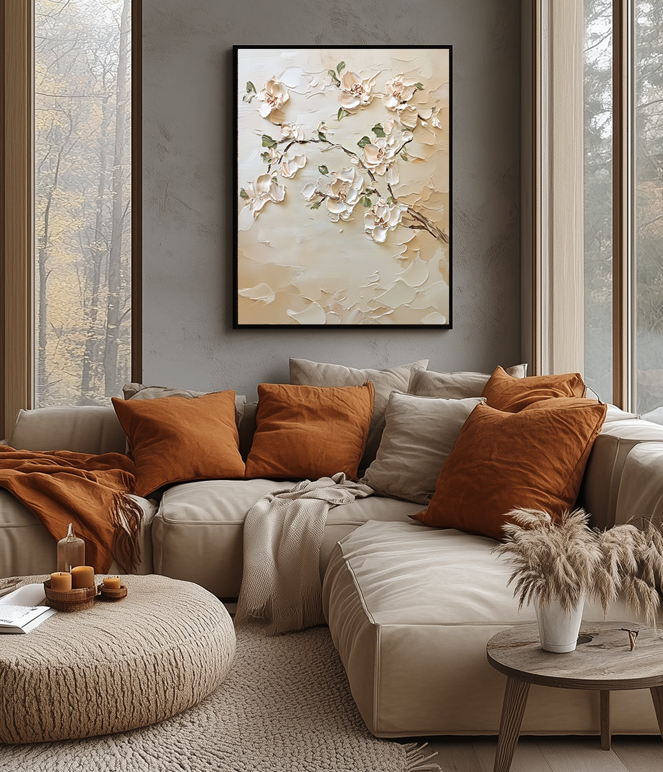 Golden Bloom Serenity Canvas