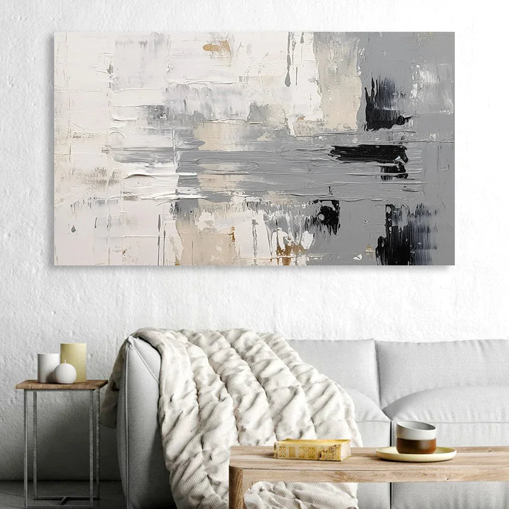 Serenity in Abstract-Hand-Painted Minimalist Abstract Texture Oil Painting Wall Art - artextured