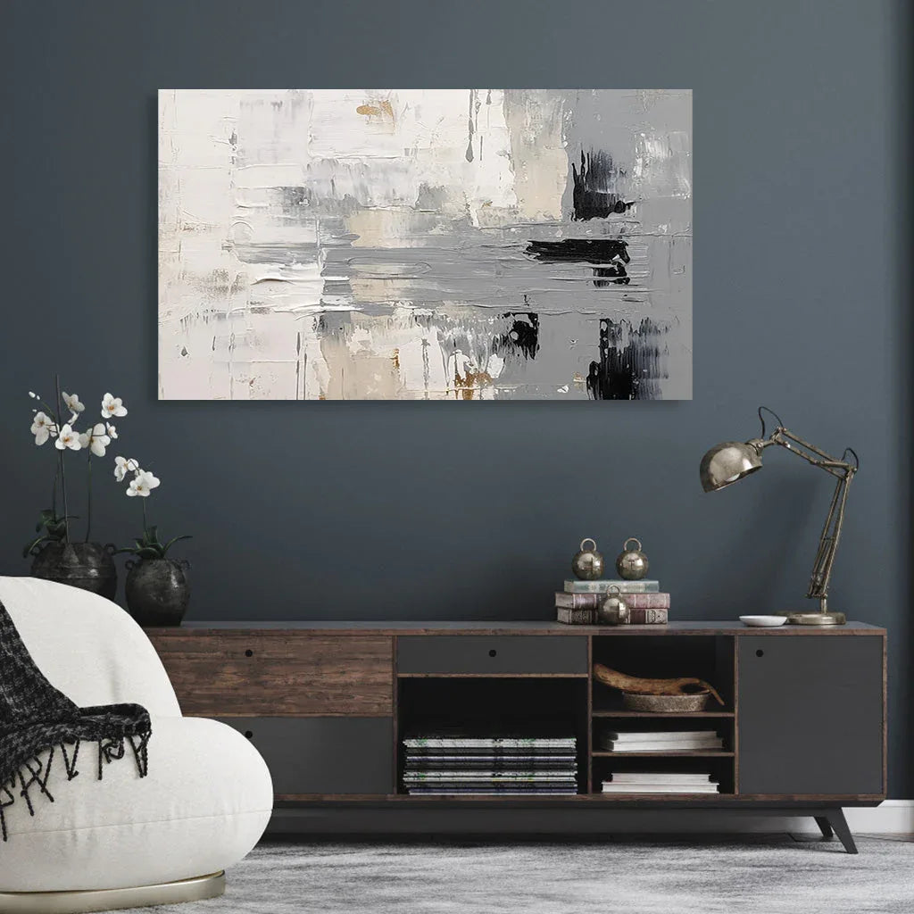 Serenity in Abstract-Hand-Painted Minimalist Abstract Texture Oil Painting Wall Art - artextured