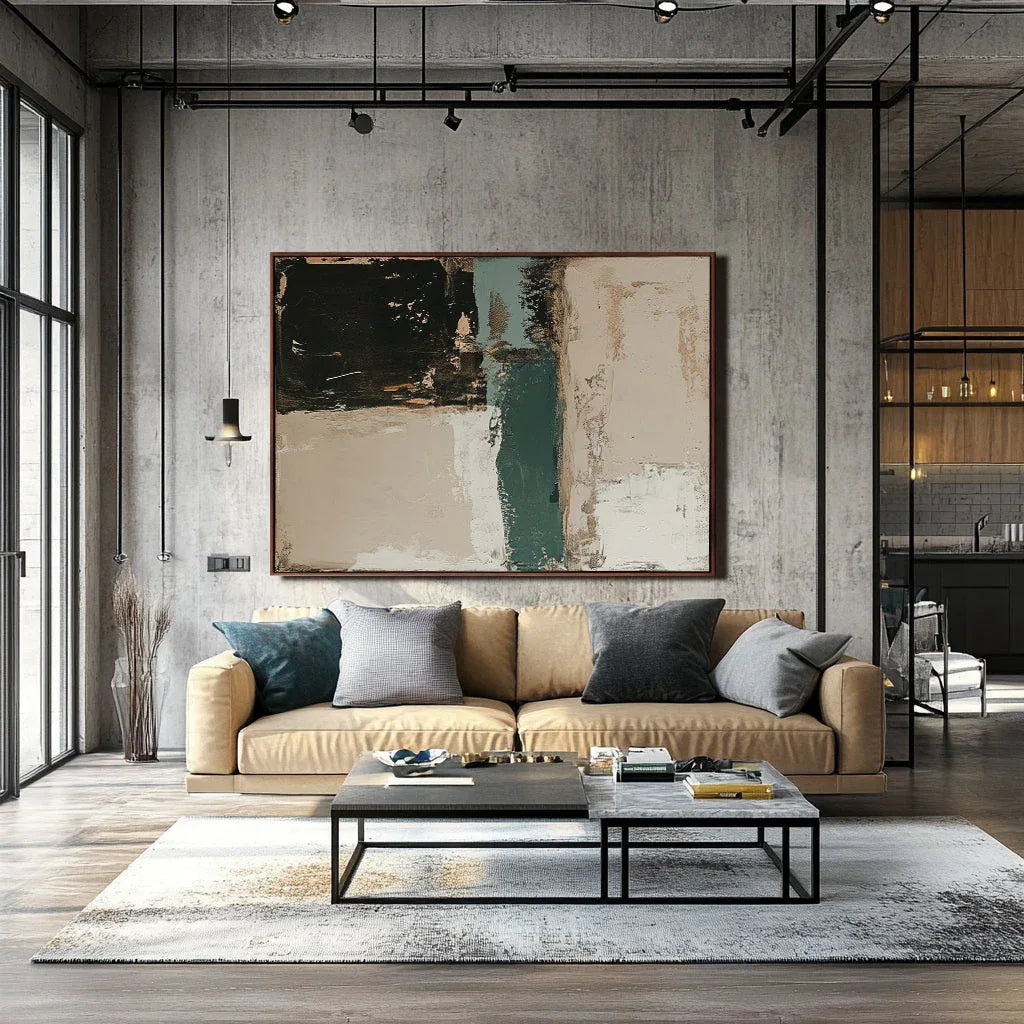 Emerald Tranquility-Vertical Abstract Color Block Staggered Wall Art - artextured