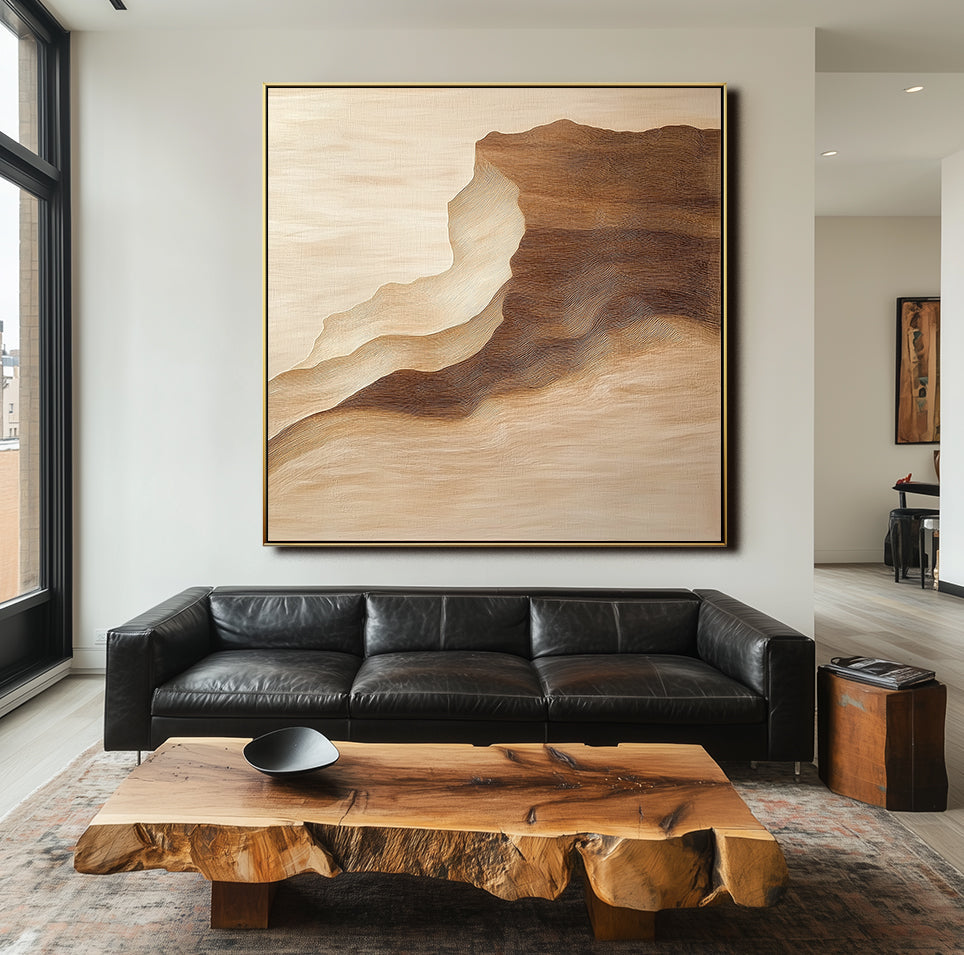 Echoes of Earth-Natural Three-Dimensional Wooden Layered Mountain Abstract Texture Wall Art