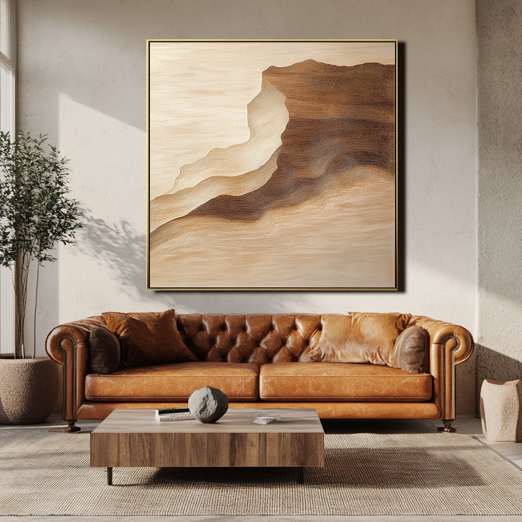 Echoes of Earth-Natural Three-Dimensional Wooden Layered Mountain Abstract Texture Wall Art