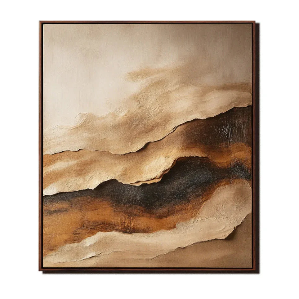 Timeless Terrain-Hand-Painted Earthy Color Layered Texture Wall Art - artextured