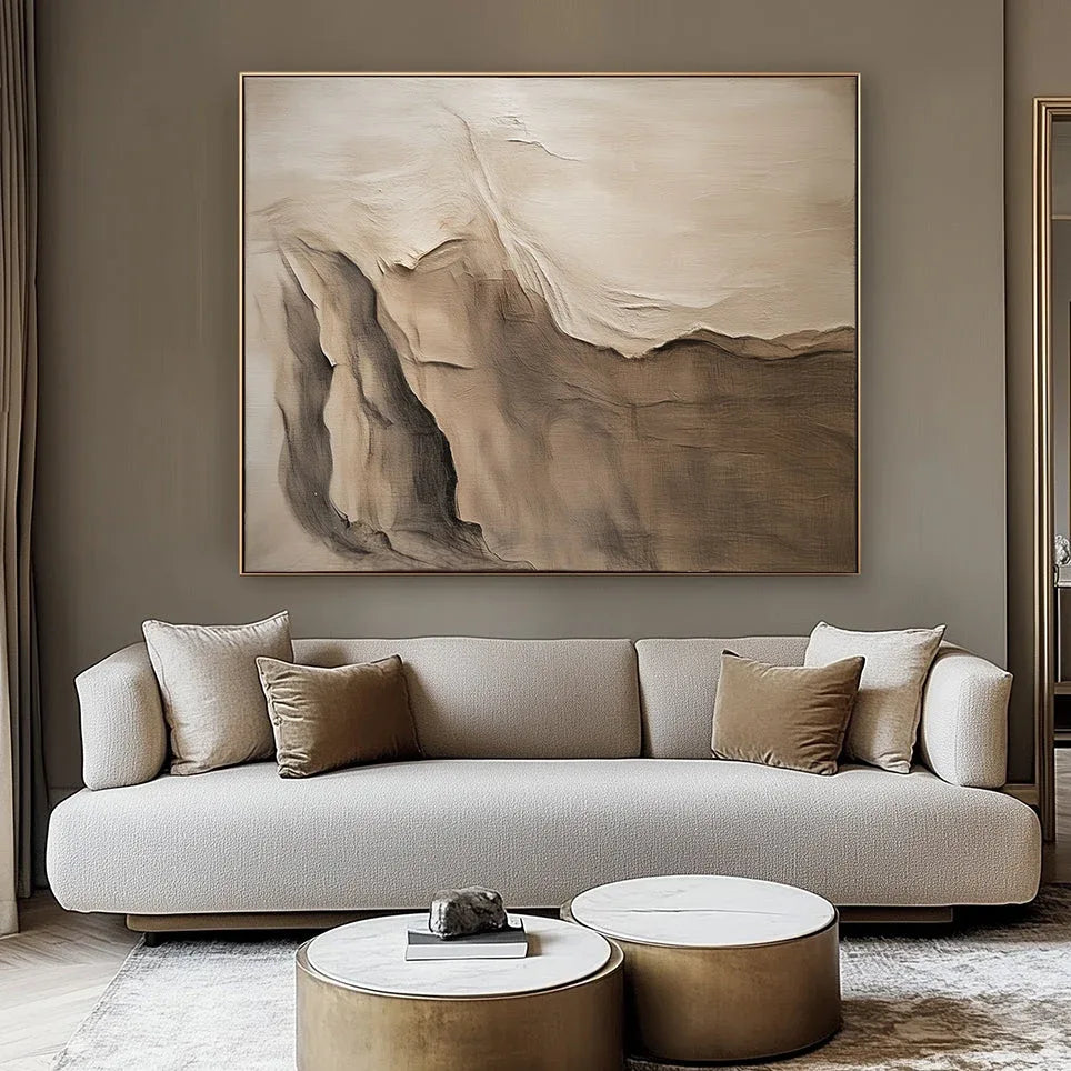 Earthbound Serenity-Hand-Painted Abstract Rock Stratum Fold and Wrinkle Texture Wall Art - artextured