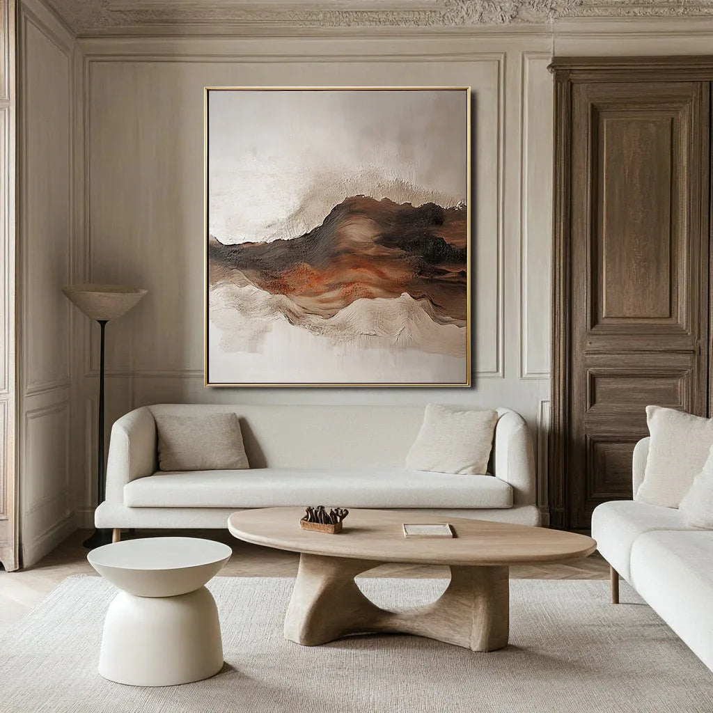 Earthbound Serenity-Hand-Painted Thick Mountain Texture Wall Art - artextured