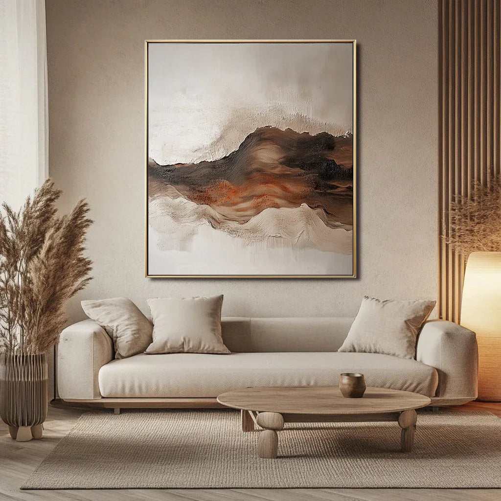 Earthbound Serenity-Hand-Painted Thick Mountain Texture Wall Art - artextured