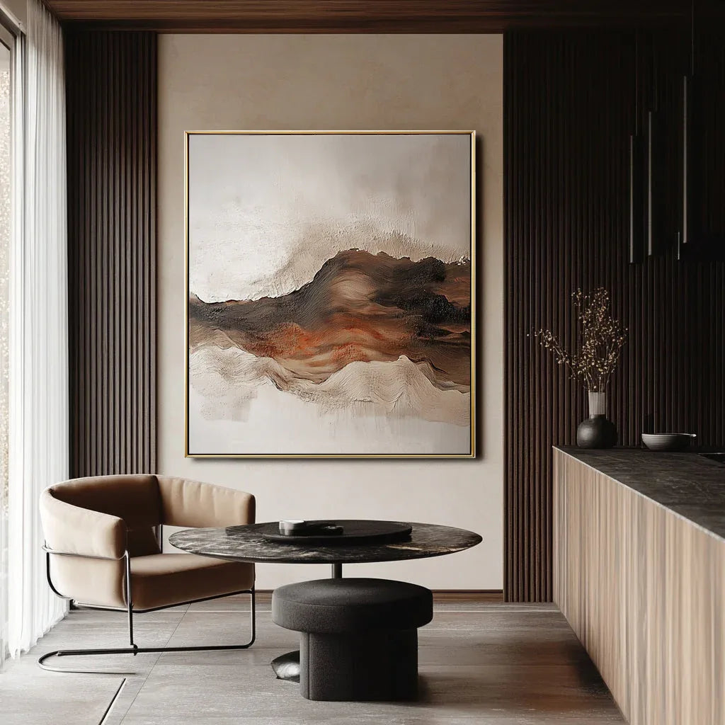 Earthbound Serenity-Hand-Painted Thick Mountain Texture Wall Art - artextured