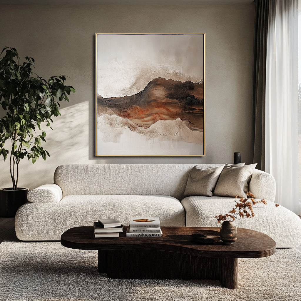 Earthbound Serenity-Hand-Painted Thick Mountain Texture Wall Art
