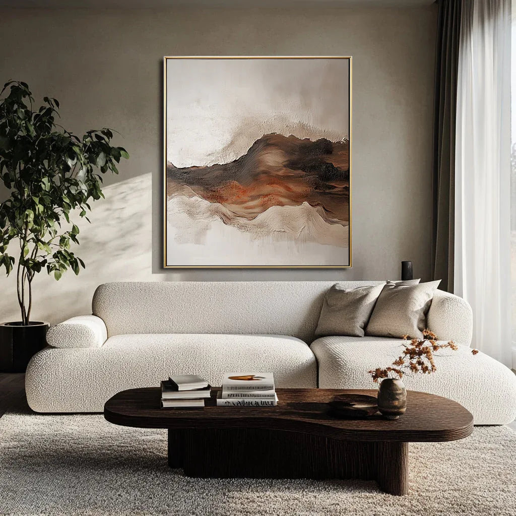 Earthbound Serenity-Hand-Painted Thick Mountain Texture Wall Art - artextured