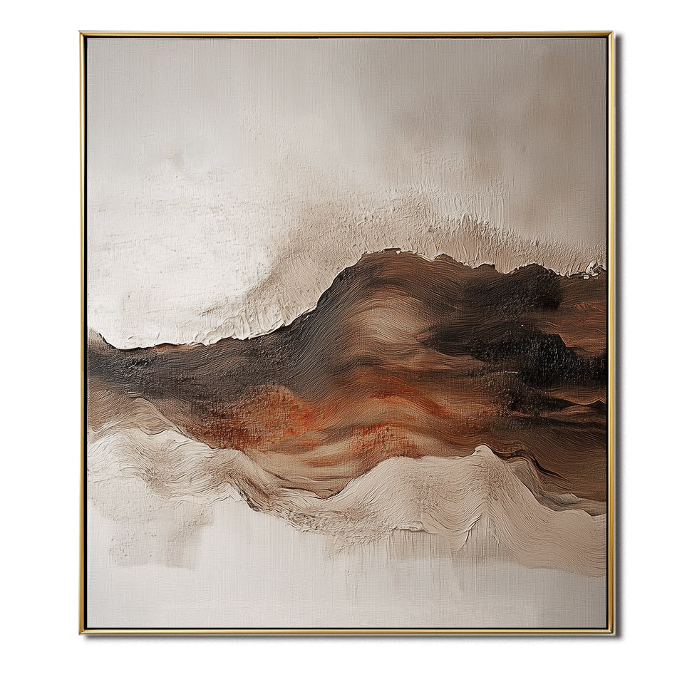 Earthbound Serenity-Hand-Painted Thick Mountain Texture Wall Art