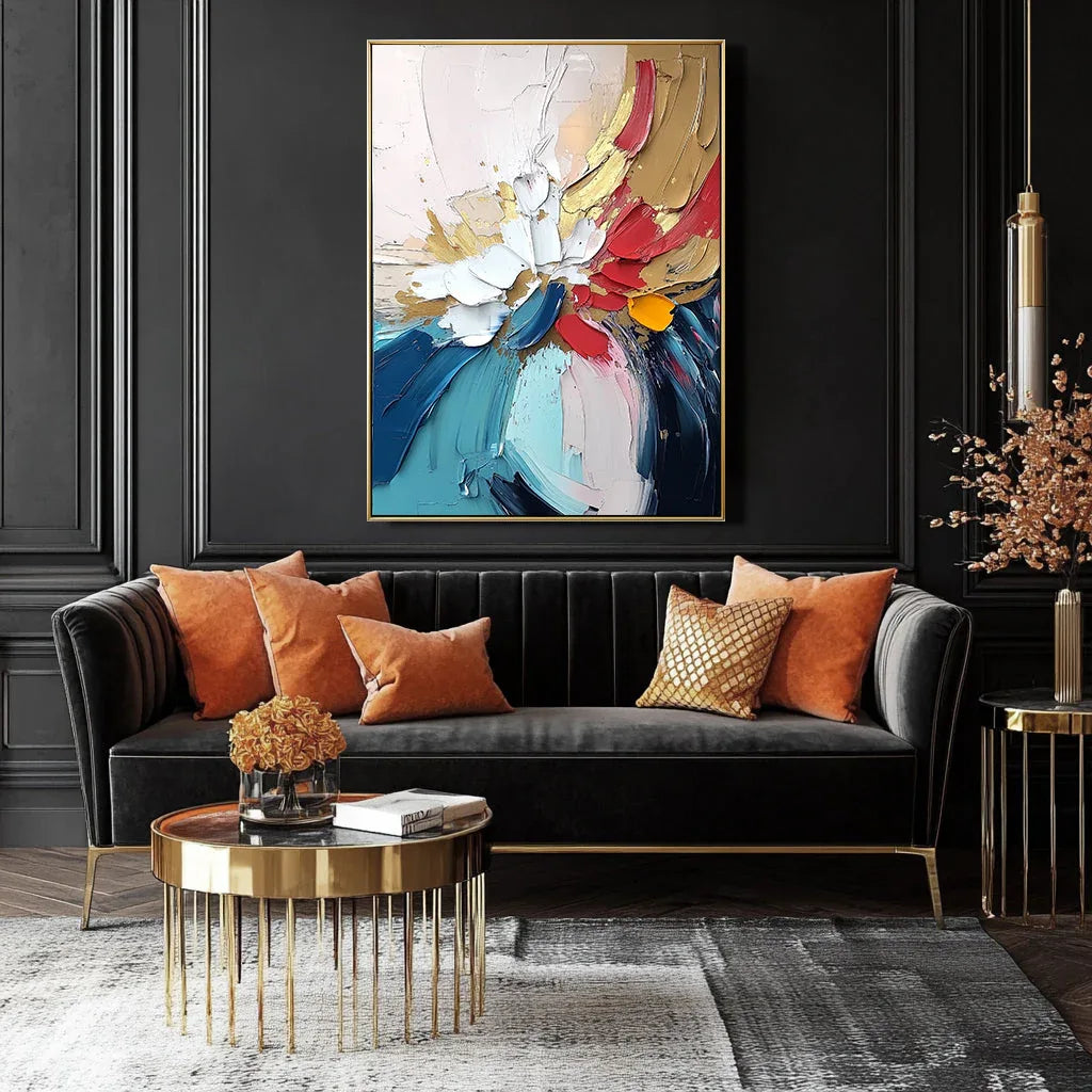 Abstract Bloom Fusion-The Abstract Texture Floral Wall Art of Vitality Blooming - artextured