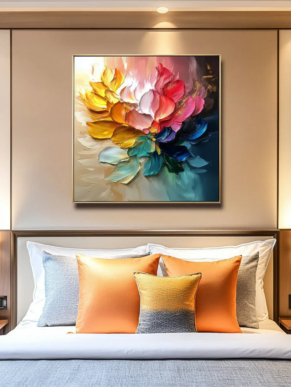 Vibrant Abstract Petals-Hand Drawn Vibrant Floral Texture Wall Art - artextured