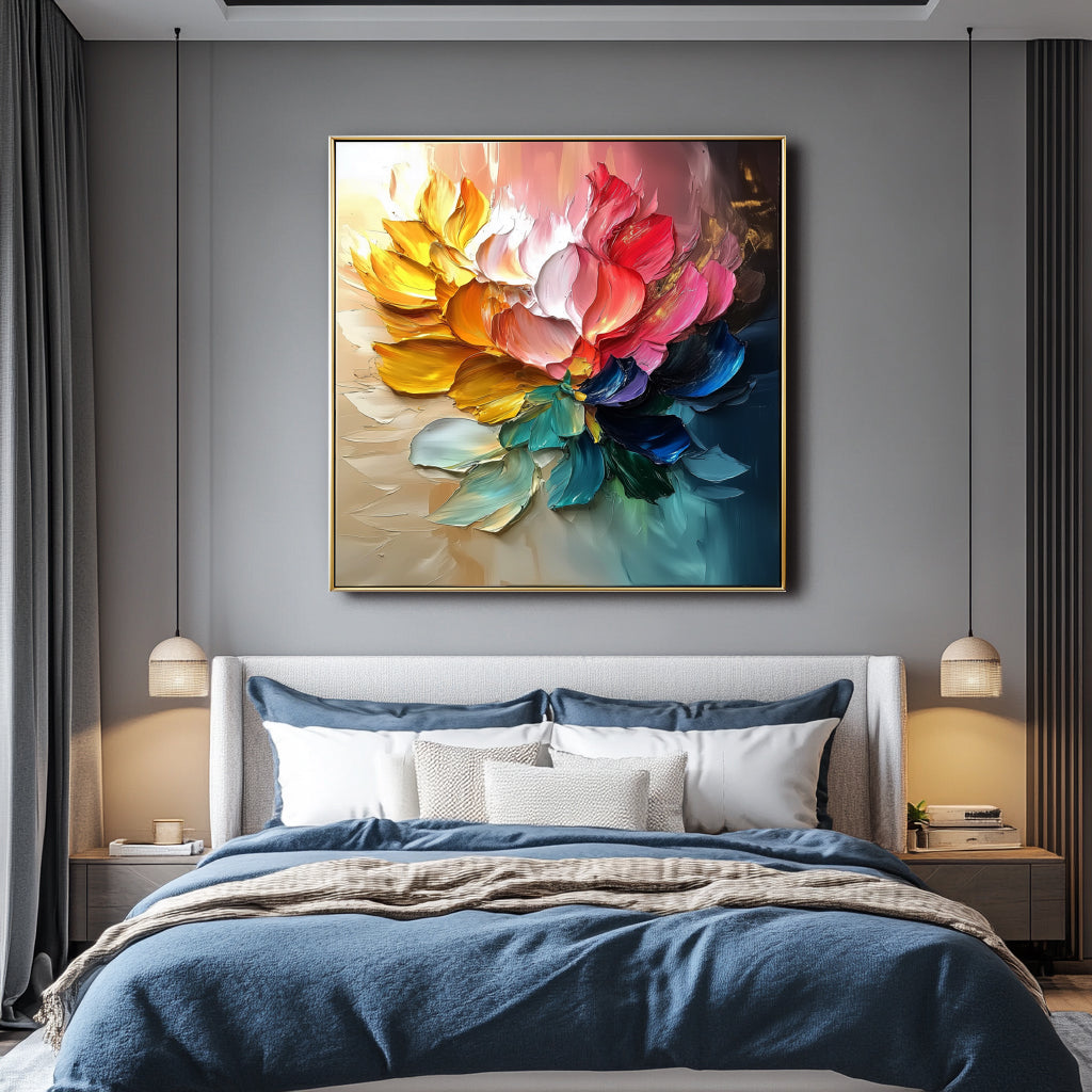 Vivid Blossom Textured Canvas