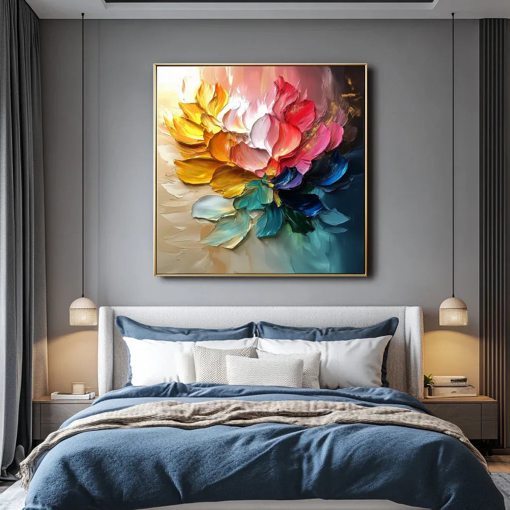 Vibrant Abstract Petals-Hand Drawn Vibrant Floral Texture Wall Art - artextured
