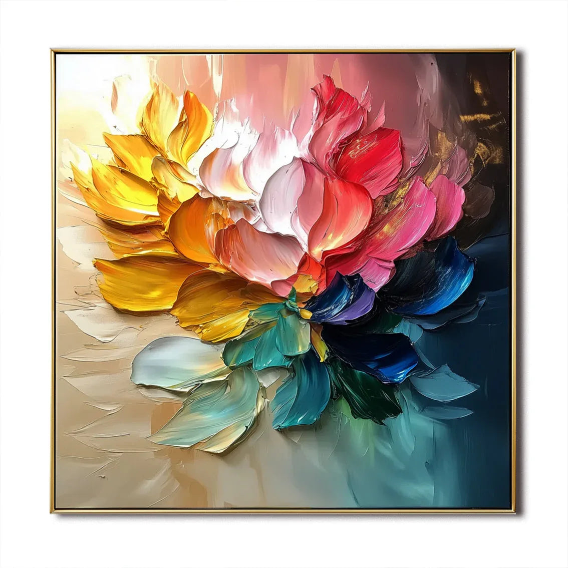 Vibrant Abstract Petals-Hand Drawn Vibrant Floral Texture Wall Art - artextured