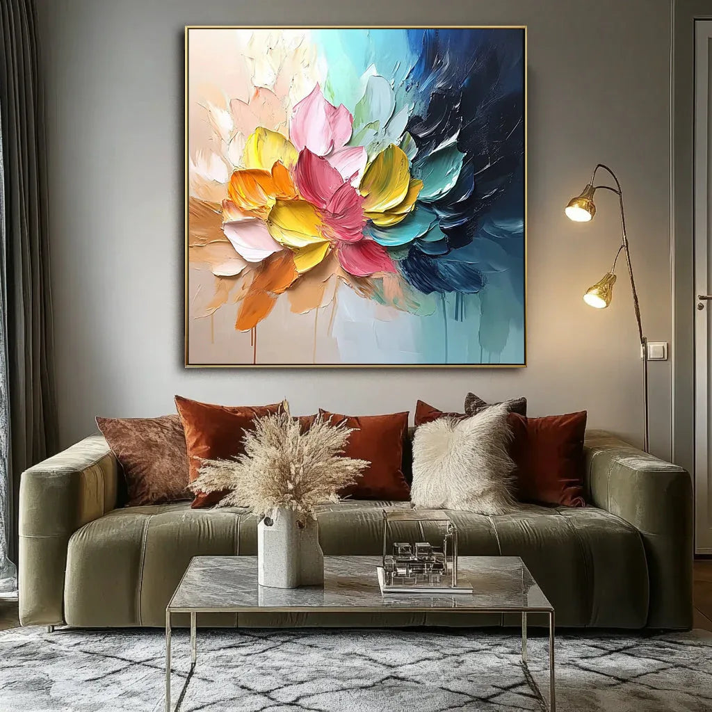 Blossom Color Burst-Radiant Petals Abstract Art - artextured