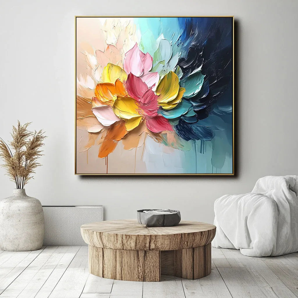 Blossom Color Burst-Radiant Petals Abstract Art - artextured