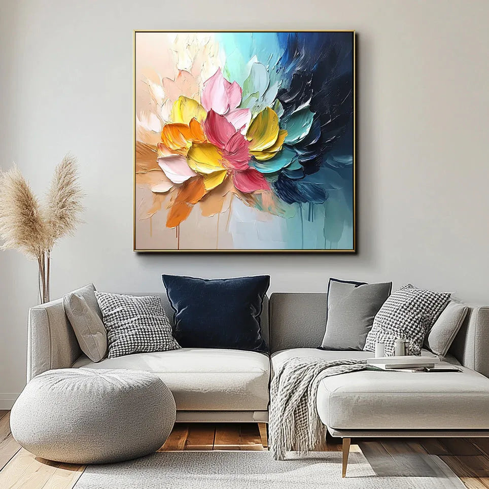 Blossom Color Burst-Radiant Petals Abstract Art - artextured