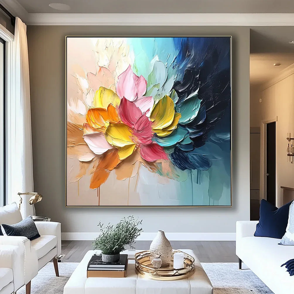 Blossom Color Burst-Radiant Petals Abstract Art - artextured