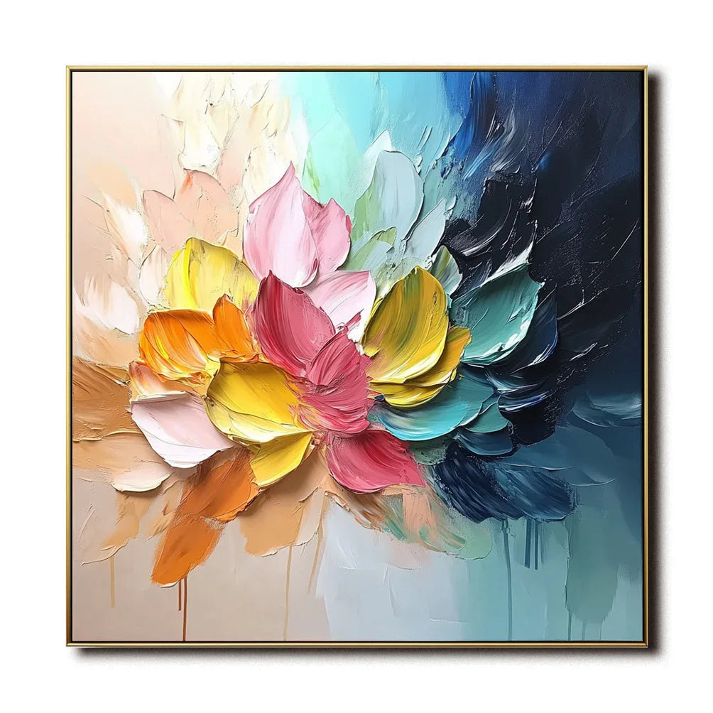Blossom Color Burst-Radiant Petals Abstract Art - artextured