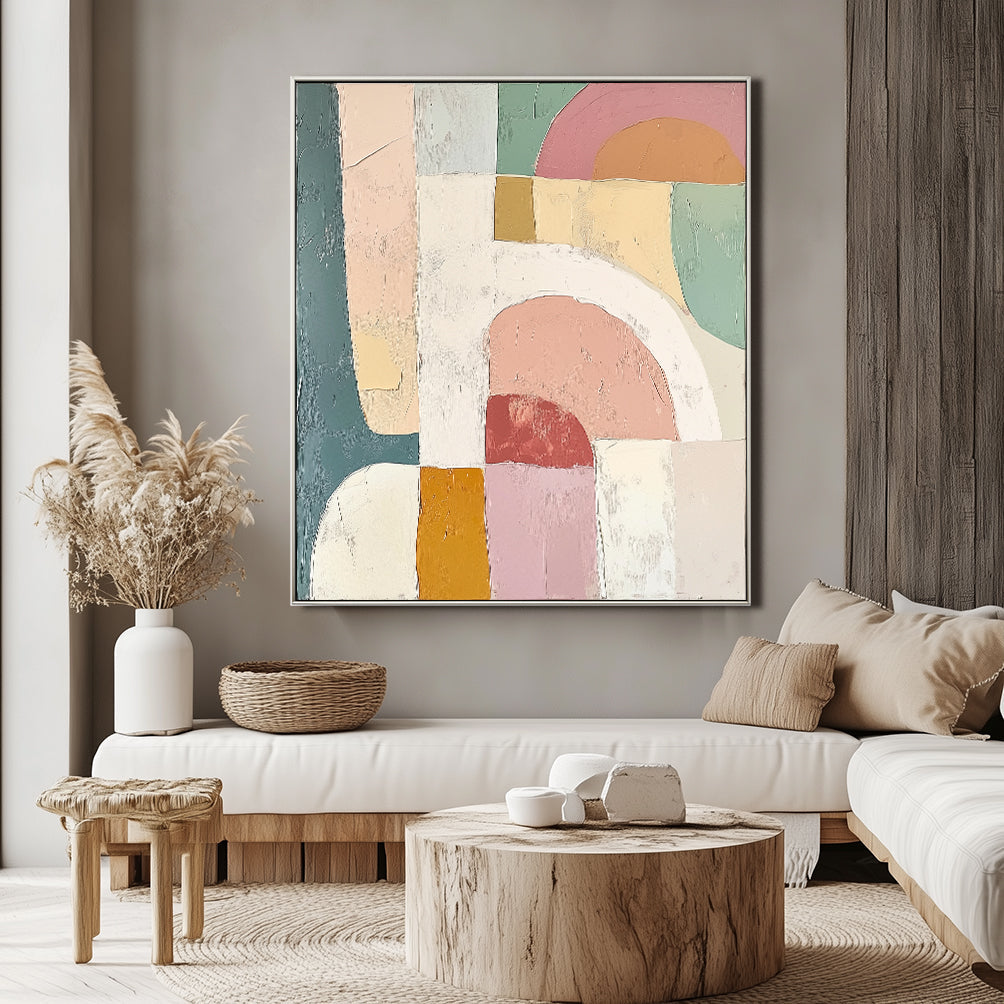 Arches of Serenity - Geometric Abstract Soft Color Block Texture Wall Art