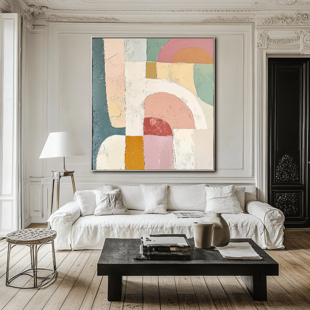 Arches of Serenity - Geometric Abstract Soft Color Block Texture Wall Art