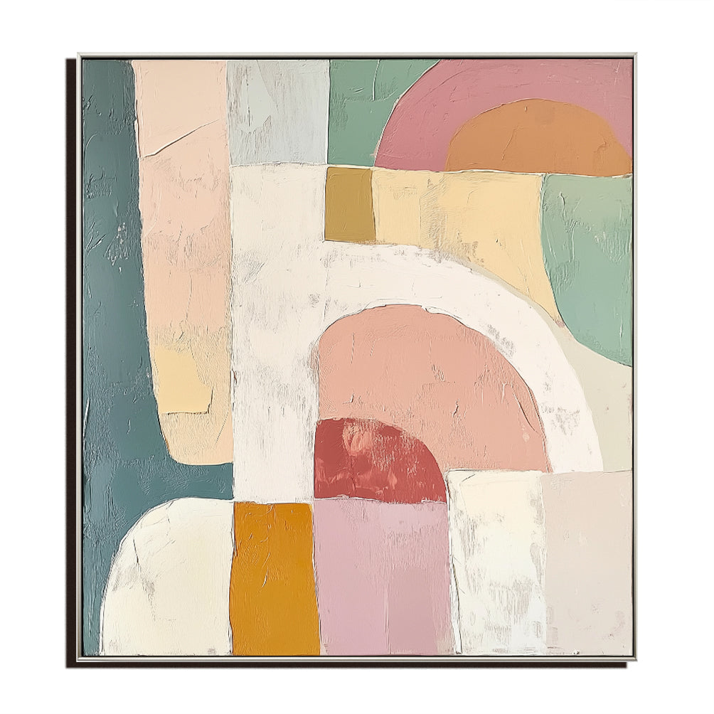 Arches of Serenity - Geometric Abstract Soft Color Block Texture Wall Art