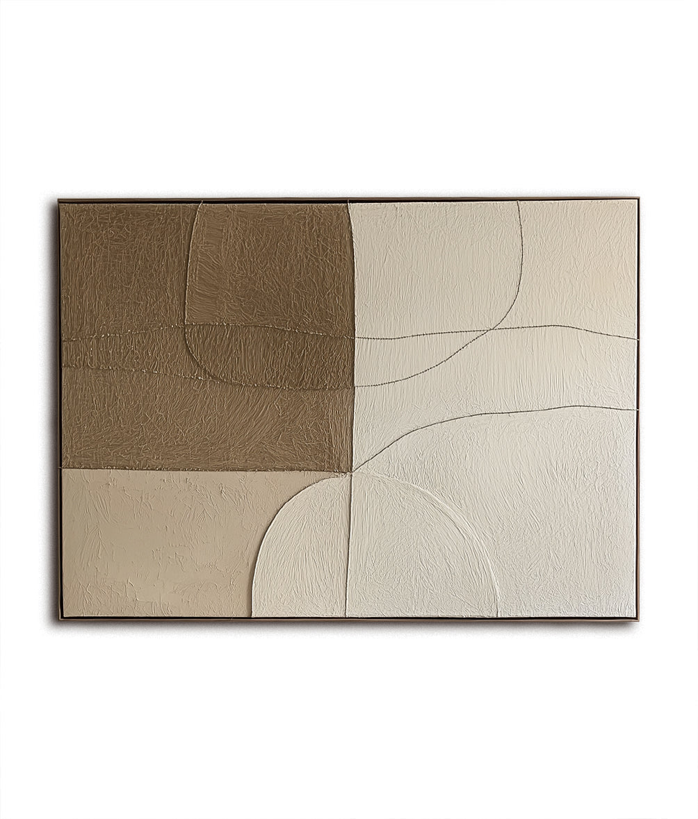 Muted Geometrics-Modern Minimalist Earth Tone Line Hand-Painted Geometric Wall Art
