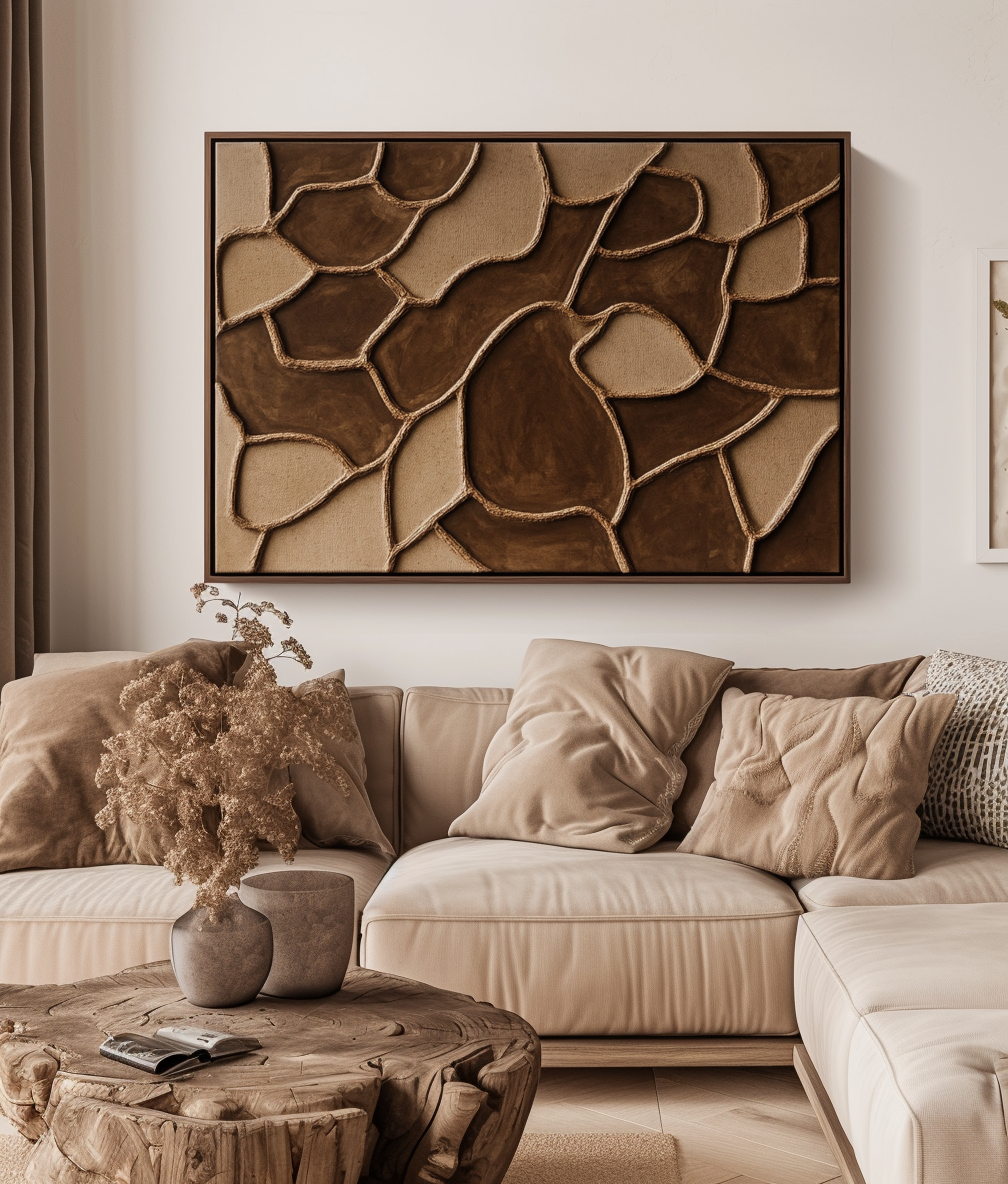 Earthen Mosaic-Geometric Abstract Wall art Featuring Earth Mosaic