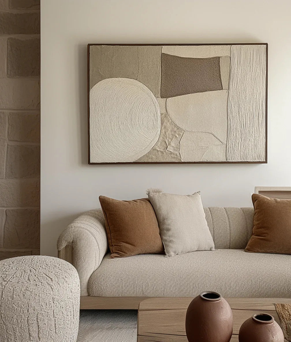 Earthy Balance-Modern Minimalist Earthy Geometric Patterned Wall Art - artextured