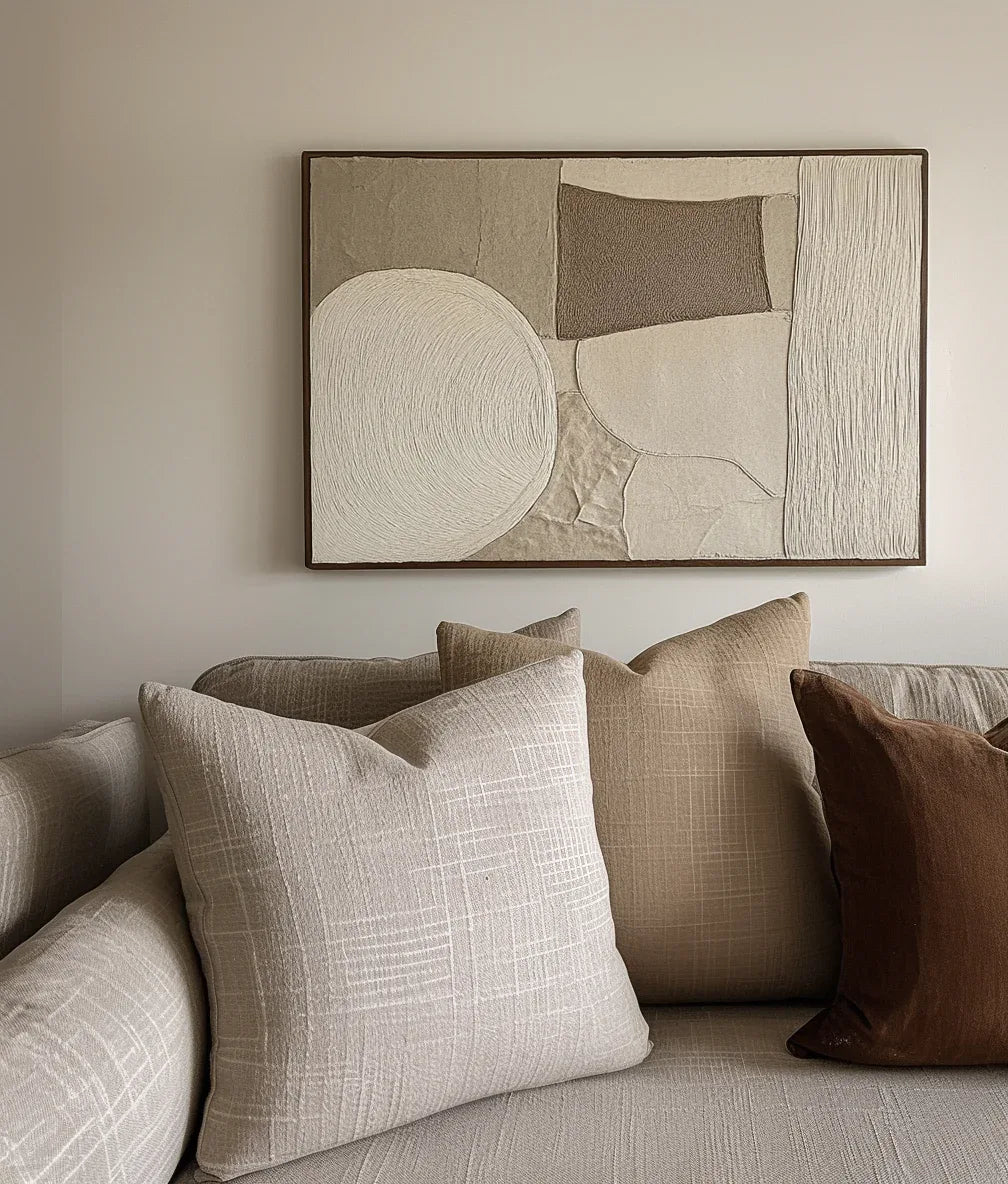 Earthy Balance-Modern Minimalist Earthy Geometric Patterned Wall Art - artextured