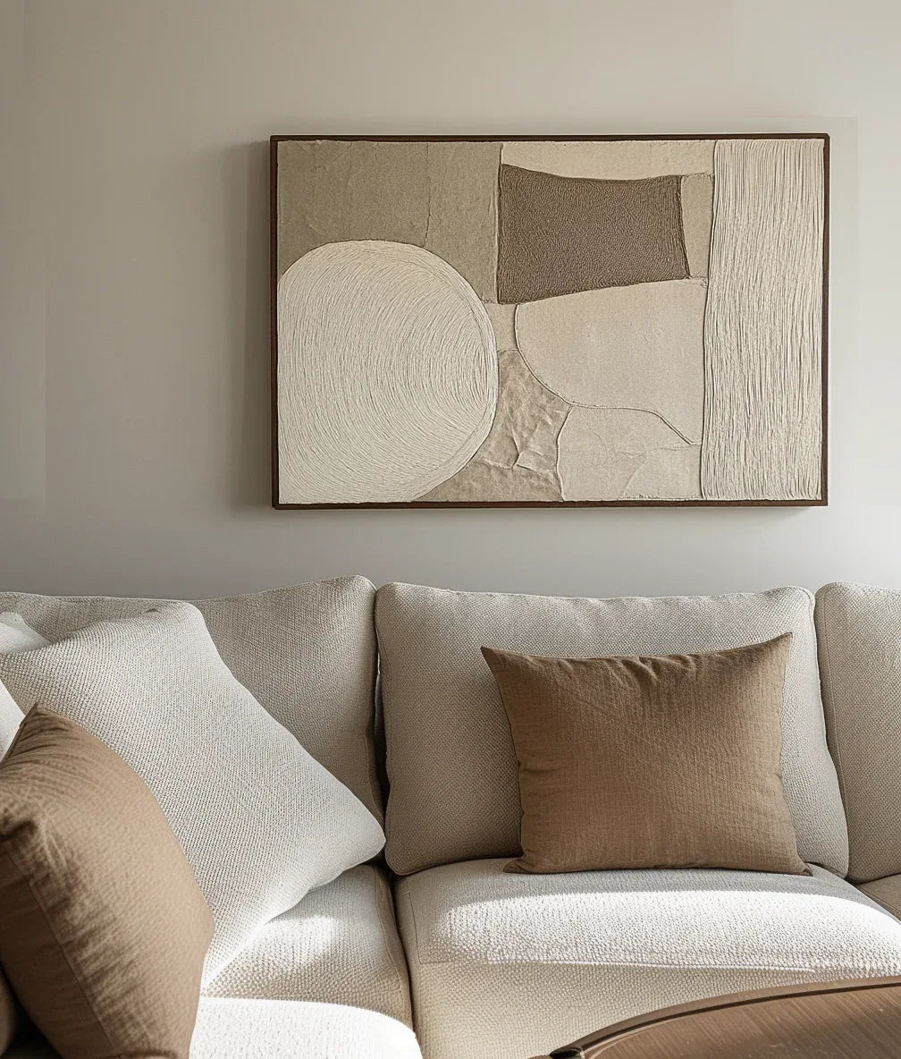 Earthy Balance-Modern Minimalist Earthy Geometric Patterned Wall Art - artextured