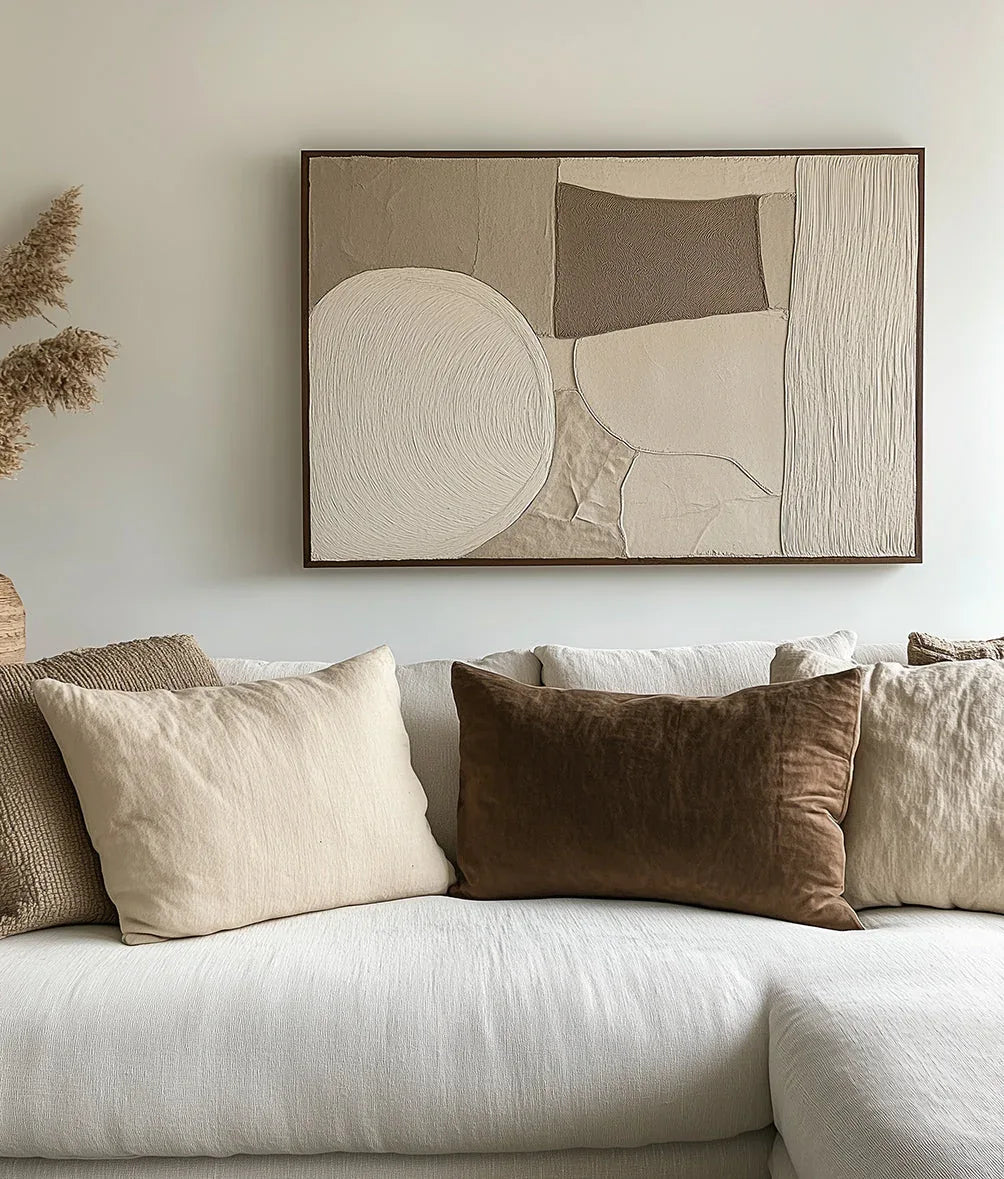 Earthy Balance-Modern Minimalist Earthy Geometric Patterned Wall Art - artextured