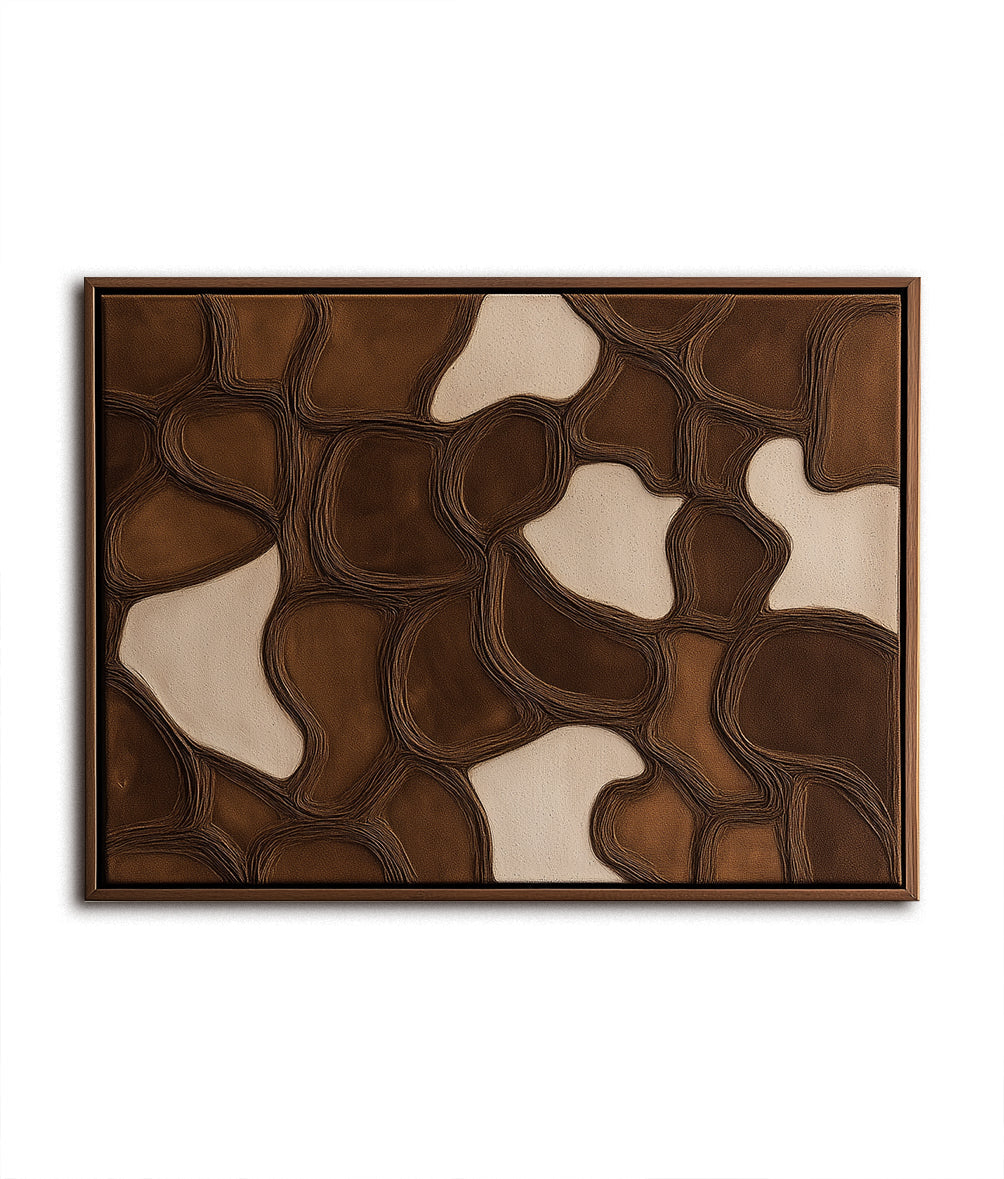 Earthen Veins Weave-Modern Living Room or Bedroom Decoration With Three-Dimensional Irregular Block Abstract Wall Art