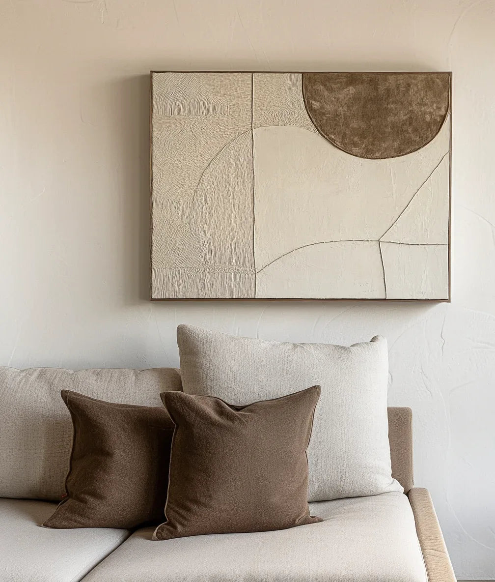 Timeless Balance-Minimalist Texture Semi-Circle Geometric Wall Art - artextured