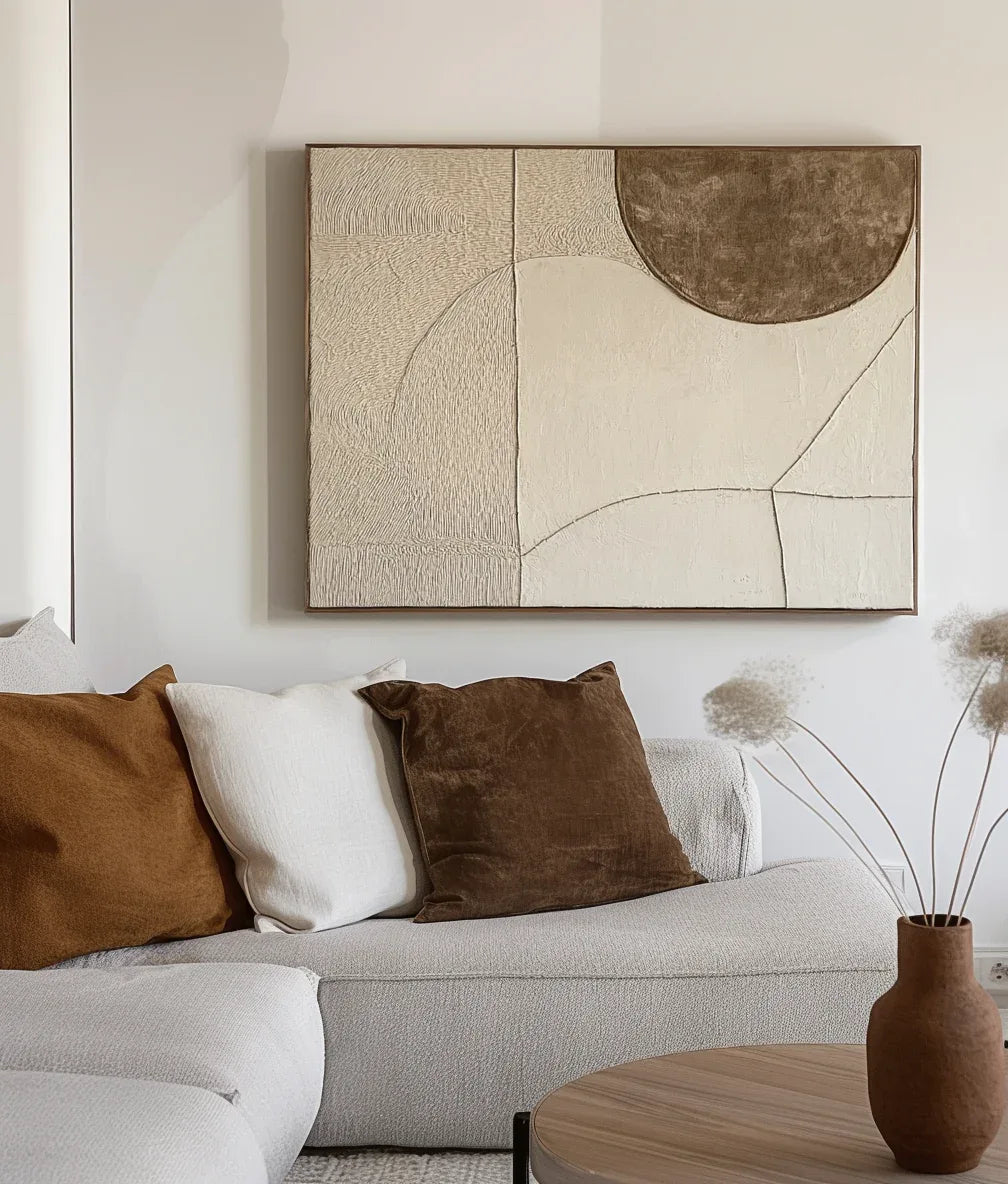 Timeless Balance-Minimalist Texture Semi-Circle Geometric Wall Art - artextured