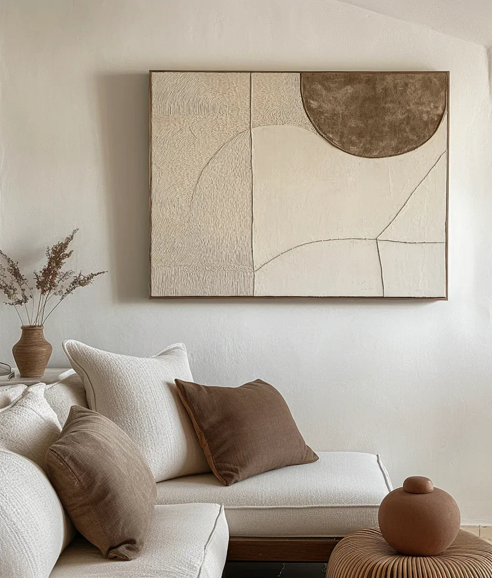 Timeless Balance-Minimalist Texture Semi-Circle Geometric Wall Art - artextured