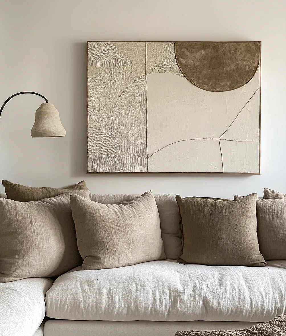 Timeless Balance-Minimalist Texture Semi-Circle Geometric Wall Art - artextured