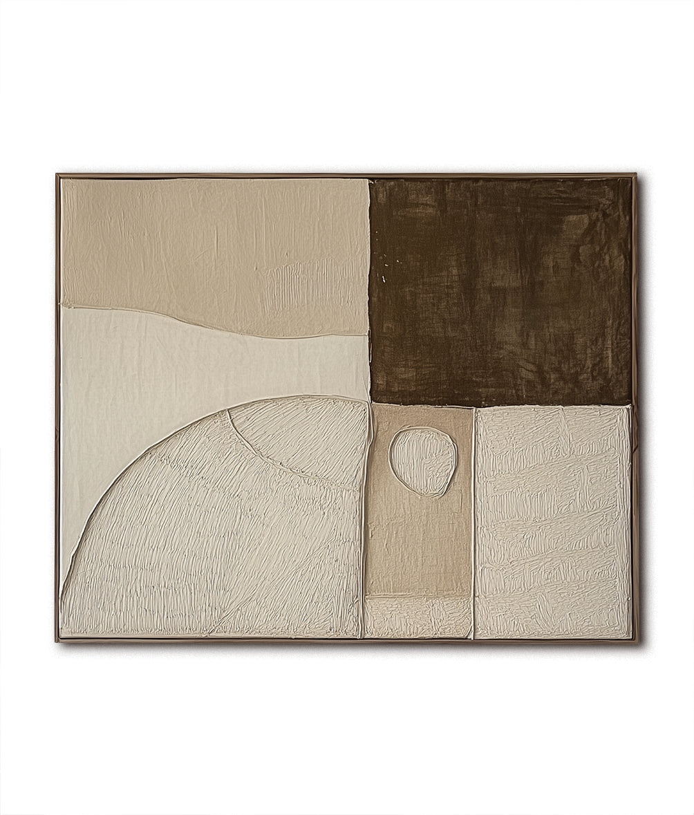 Earthbound Balance-Minimalist Geometric Arc Block Texture Abstract Wall Art