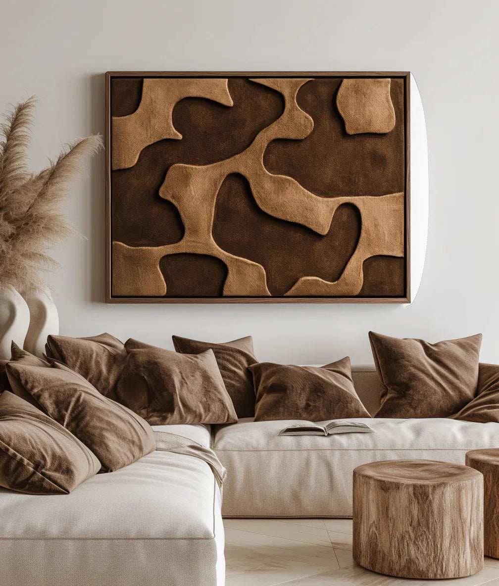 Earthbound Flow - Texture Abstract Organic Flowing Oil Painting Wall Art - artextured